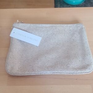 Cynthia Vincent Beige Textured Clutch
